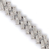 17.00 CT. VVS Diamond Claw Cuban Bracelet in Gold - 17mm - White Carat Diamonds
